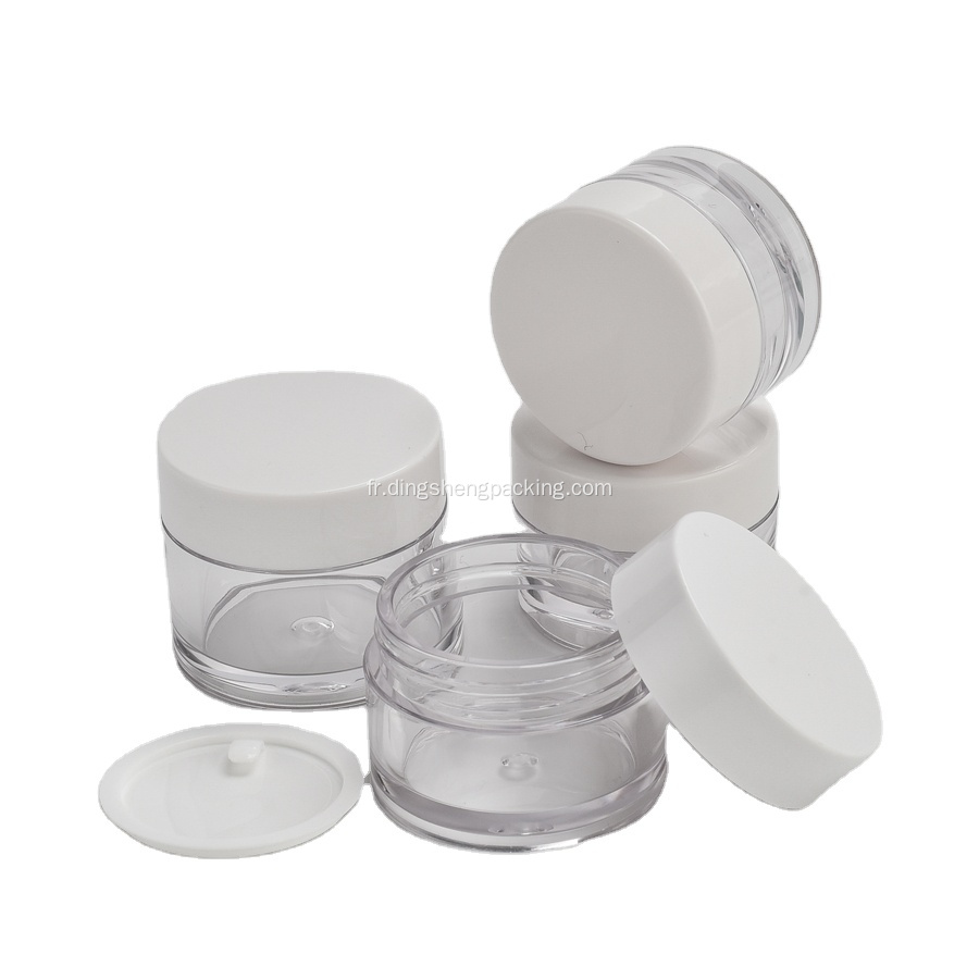 Petits pots en plastique cosmétiques conçus sur mesure pour récipients PETG avec bouchon à vis en plastique