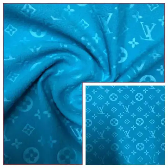 100%Polyester Polar Fleece with LV Pattern Embossed