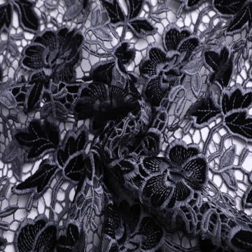 Fall Velvet Laser And Chemical Lace Embroidery Fabric