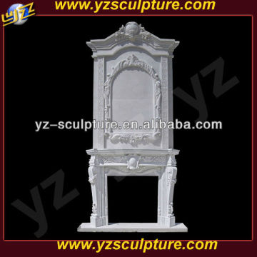 large white marble antique fireplace for sale