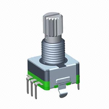 3 Way Encoder Switch Rotary Incremental Encoder Switch, 3-pin Vertical Type With Splined ...