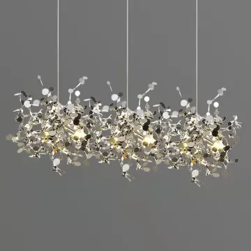 Modern Gold Chrome Stainless Steel Chandelier Art Island Pendant Lamp - Italy