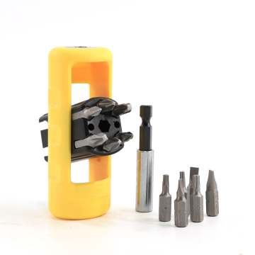 Portable 12-in-1 CRV Screwdriver Set with 25mm T10, T15, T20 Bits - Yellow Kit