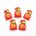 100 Stück Chinese Style Red Lucky Bag geformtes Harz Cabochon für Weihnachtsfeier Dekor DIY Craft Kids Toy Ornamente