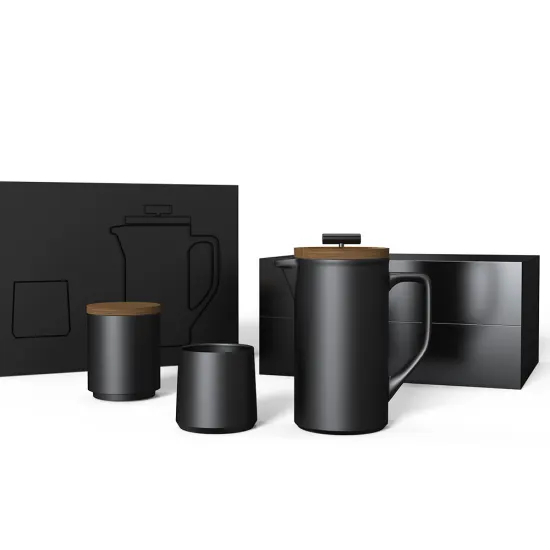 High Quality French Press Set with Ceramic Coffee Pot, Portable Canister, and Coffee Cup