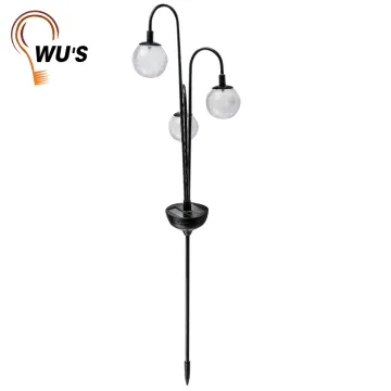 decoration recargable battery lights with crackle glass ball solar stick light