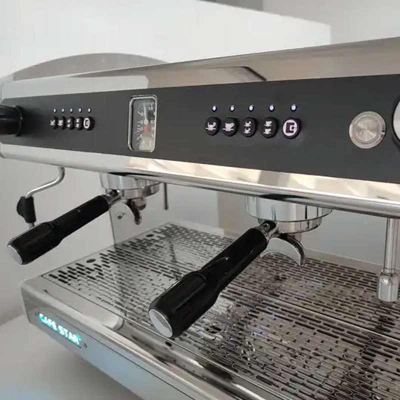 Professional Italian Espresso Machine: Commercial Grade Stainless Steel Double-Head Semi-Automatic