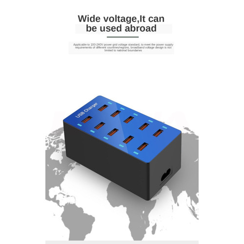 Power 50W 10 USBデスクトップ充電器ステーション