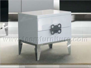 White gloss beatiful hand painting night stand for bedroom furniture SM-B14