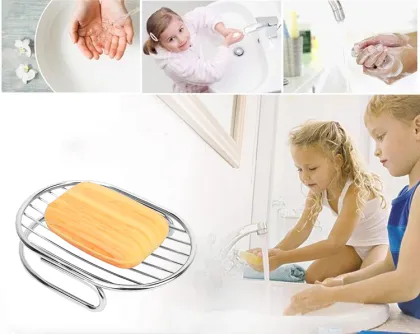 Stainless steel creative simple hollow out soap shelf