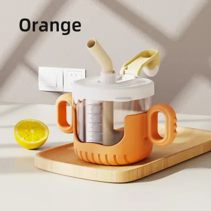 300ml Square baby learning cup with handle