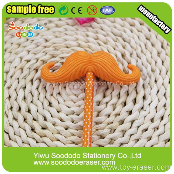 3D Wholesale Promotional Gift Mustache Toy Eraser