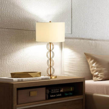 Glass Table Lamp Glass ball combination fabric lampshade luxury table lamps Factory