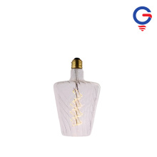 Bec LED pentru balon din sticlă texturată în spirală roz lavandă