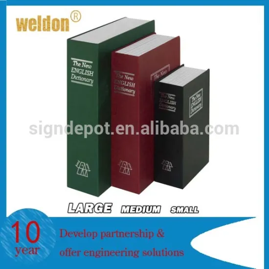 Cash Jewelry Metal Book Homesafe Key lock Storage Security Dictionary Box