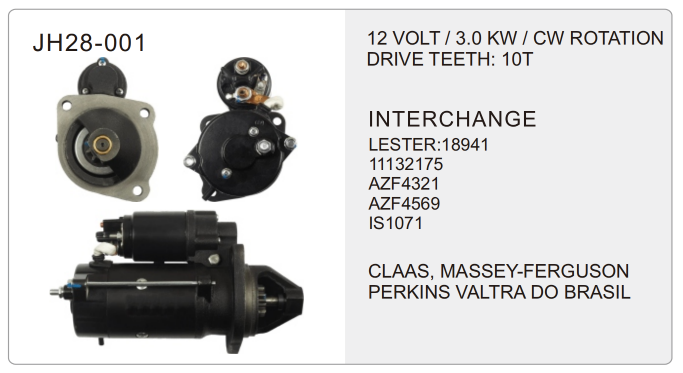 Iskra truck starter-JH28-001-X