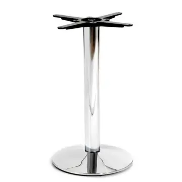 Round Chrome Steel Outdoor Table Base