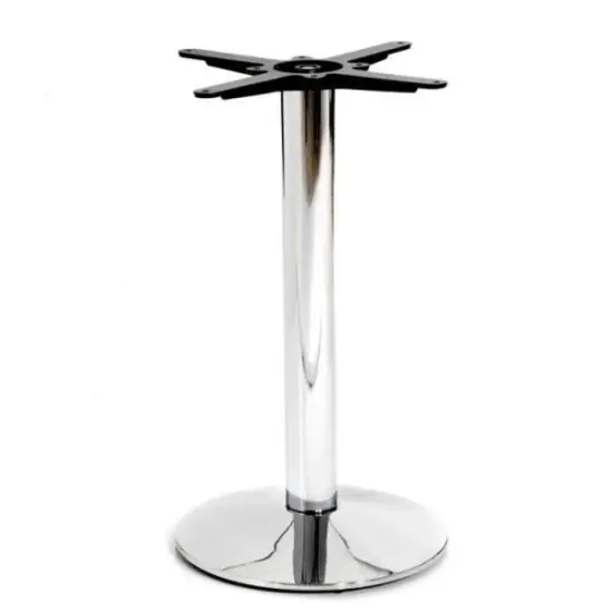 Round Chrome Steel Outdoor Table Base