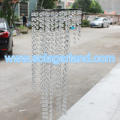 31 &quot;alto faux cristal com cercadura pendente pendurado candelabro