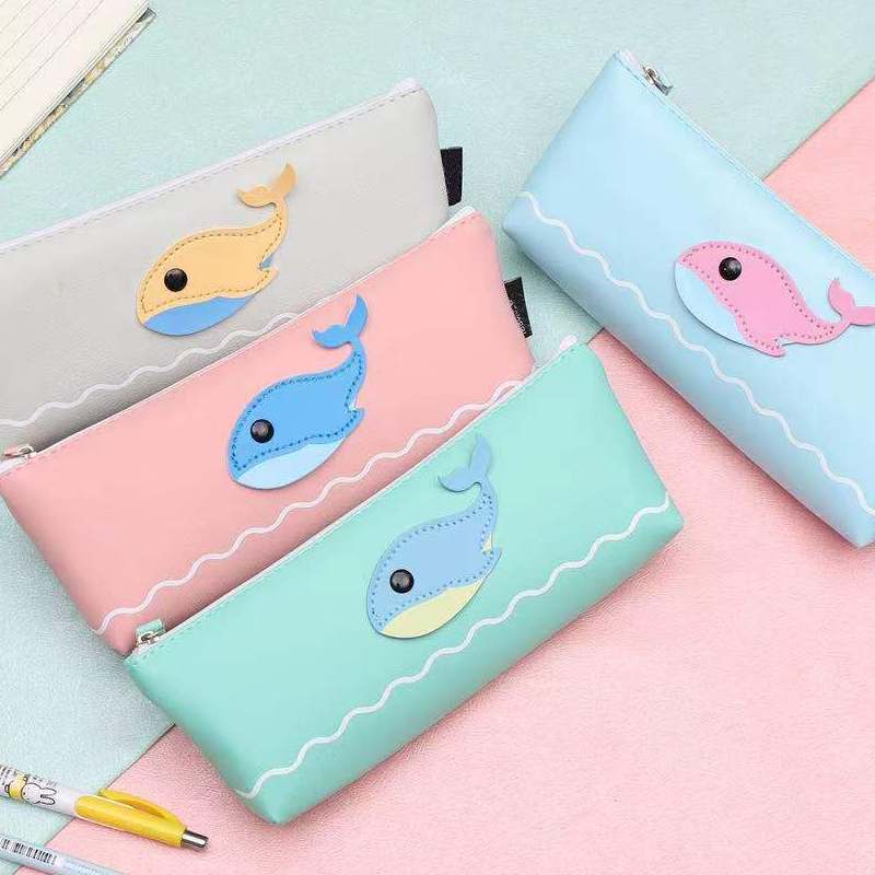 Étui à crayons en toile de style poisson personnalisé