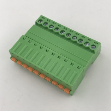 10 pin 12-24 AWG pluggable spring terminal block