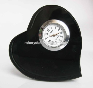 black heart crystal desktop clock MH-C0170