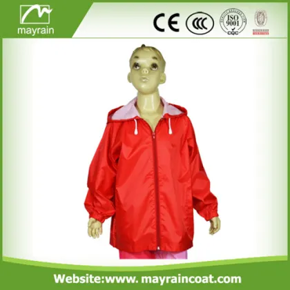 Polyester Kid' s Raincoat With Pocket