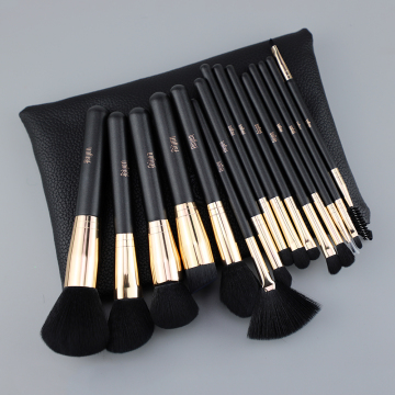 Kostenlose Probe HMU-Make-up-Pinsel: Professionelles schwarzes synthetisches Haar Veganer Pinsel mit Roségold Touch