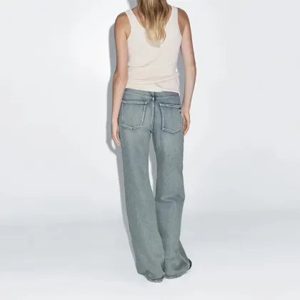 Women's high waisted wide leg jeans