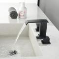 Deck Mounted Black Bathroom Faucet With Drainer