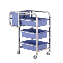 Hotels 304 Stainless Steel Thickened Collect Bowls Trolley