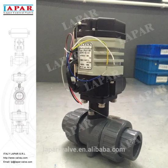 LAPAR Compact Electric PVC Ball Valve Double Union