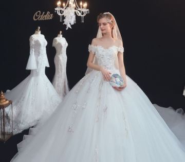 Strapless main wedding dress tail