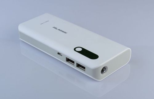 7200mah Iphone Dual Usb Power Bank Abs White With Led Light