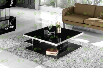 100% MDF Wooden Coffee Table (SJ-106) crystal glass coffee table