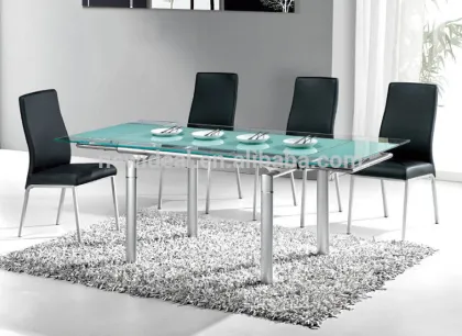12mm thick tempered glass dining table ( NK2723)