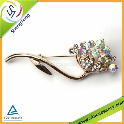 Fashion Jewelry Flower Brooch Crystal Brooch