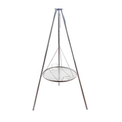 Height Portable Barbecue Fire Pit Hanging Tripod Charcoal Camping BBQ Grill