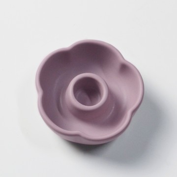 Ceramic Mini Flowers Candle Holders - Custom Lavender Purple for Home & Wedding Decor
