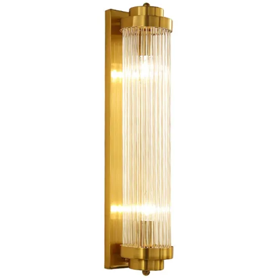 High-End Nordic Light Luxury Wall Lamp with Crystal Pillars and Rotated Slim Waist Design for Sitting Room and Corridor