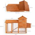 80in Outdoor Holz Chicken Coop Multi-Level Hen House