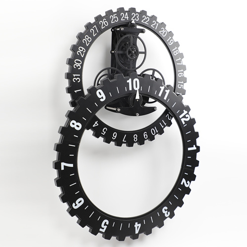 Huge Black Gear Wall Clock