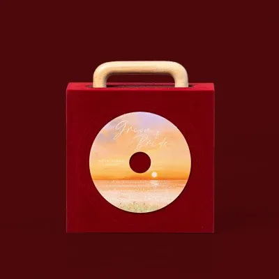 Circle Red Music Tube Storage Gift Box