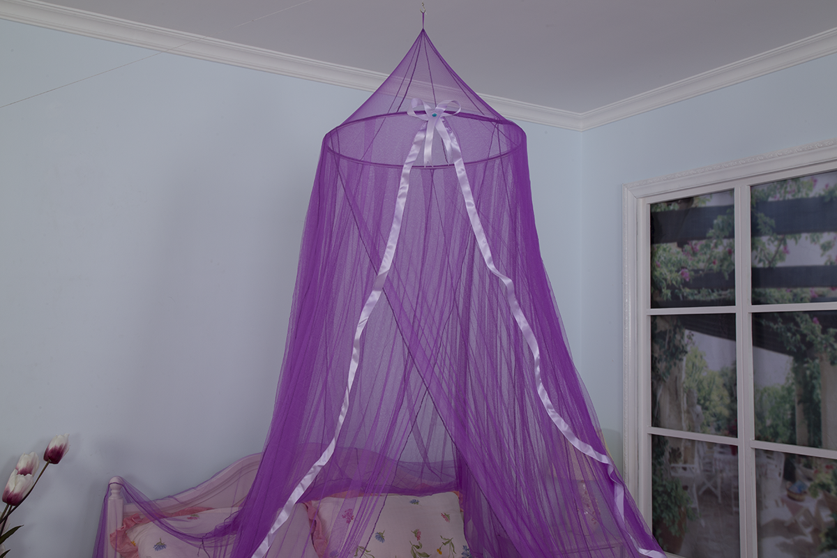 Purple Princess Mosquito Net Bed Canopy With Ribbon