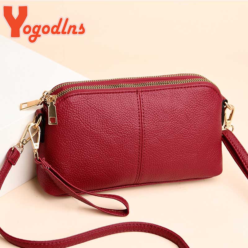Yogodlns Vintage PU Leather Crossbody Bag Litchi Pattern Shoulder Bag Simple Sloid Color Messenegr Bag Leisure Shopping Handbag