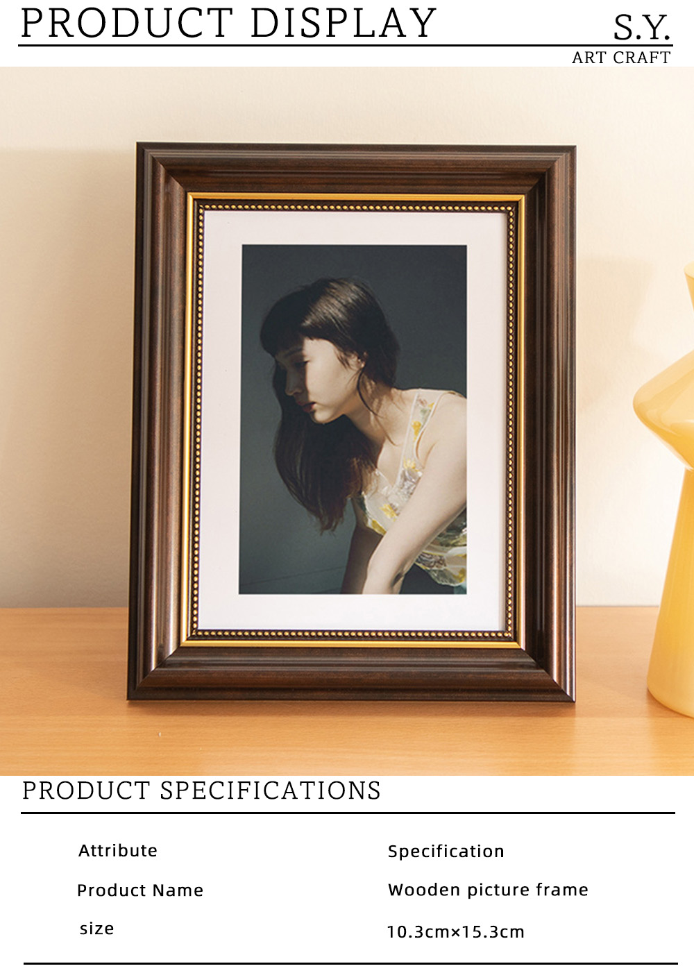 Retro Brown Tabletop Frame for Home Decor X