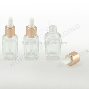 Square shape cosmetic/essential oil glass bottle 30ml