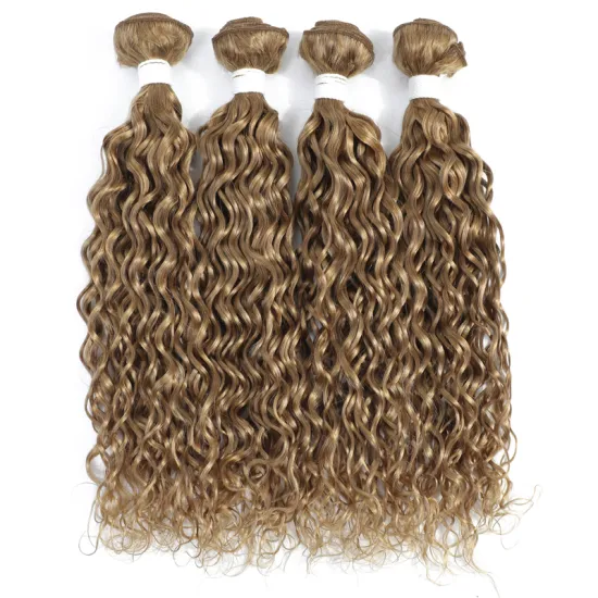 Wholesale 27# Honey Blonde Water Wave Human Hair Bundles Brazilian 100% Human hair Weave Remy Hair Bundles For Black Women