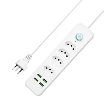 New Brazilian Standard Power Socket with 4 Outlets and 4 USB Ports for Expansion