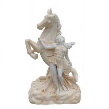 Statua equestre classica mitologica in marmo